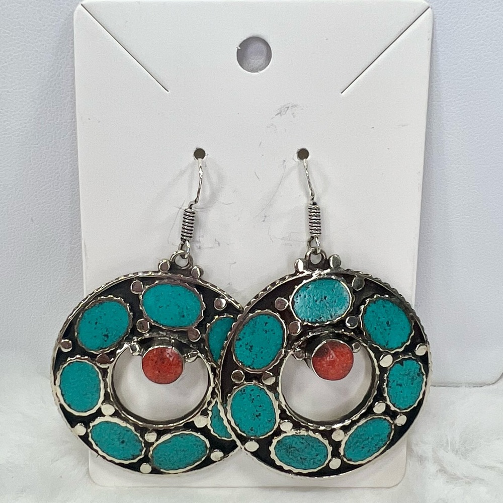 Tibetan Turquoise 925 Earrings